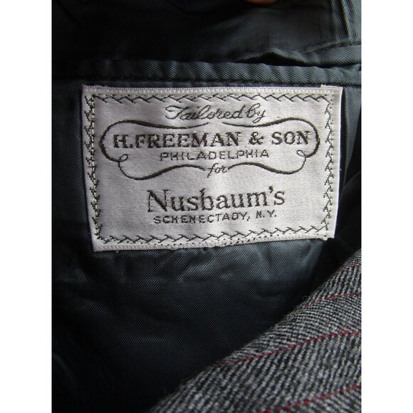 VINTAGE Hickey Freeman Sport Coat 40 Herringbone Striped Wool Blazer - Picture 10 of 13